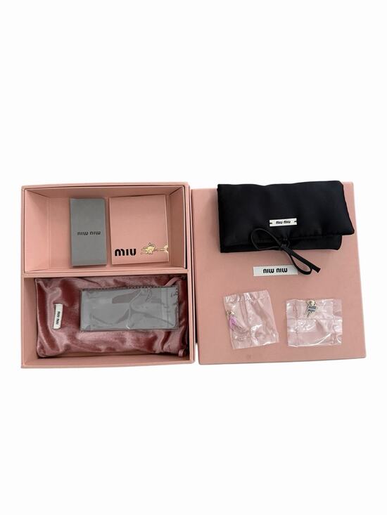 Miu Miu Pink Sunglasses Gift Box Set Case Cloth Booklets Cat & Bird Charms NEW main image 6